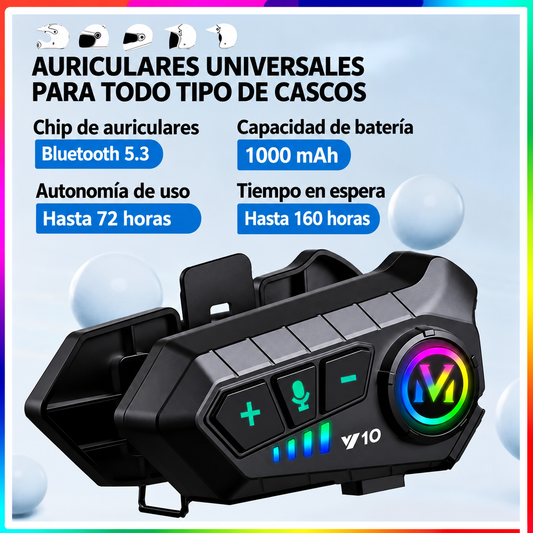 Pure Sound™ | Auriculares Bluetooth para Casco de Moto